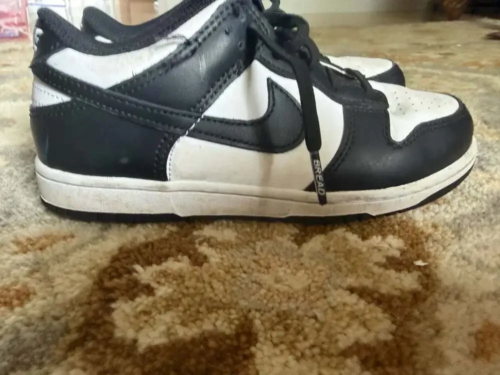 Nike Dunk Low Retro Panda Black White PS Sneakers Size 2.5Y